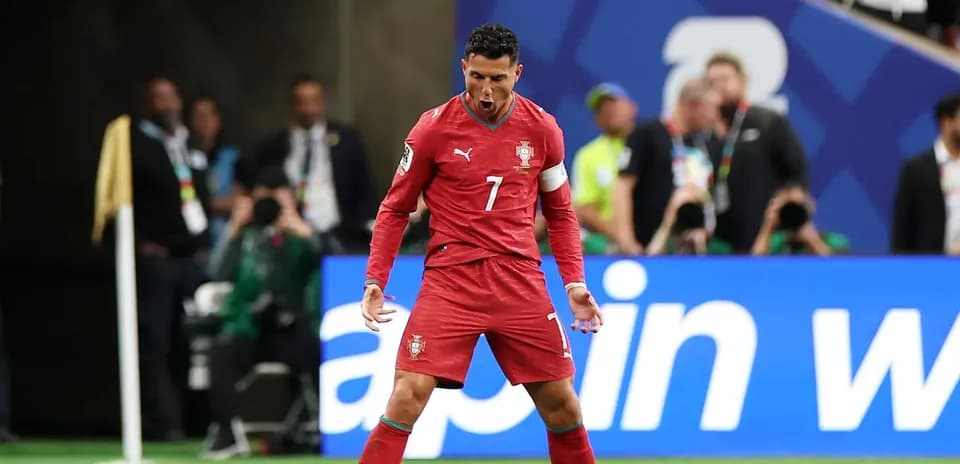Cristiano Ronaldo celebrando un gol en Portugal