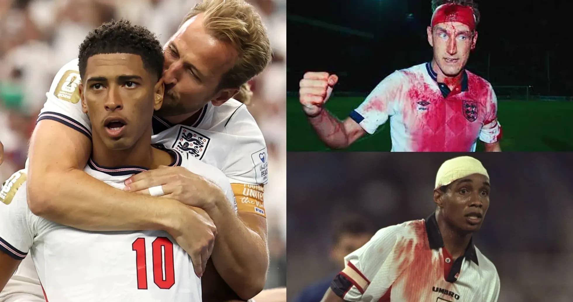 Jugadores de Inglaterra en momentos de acción y desafío