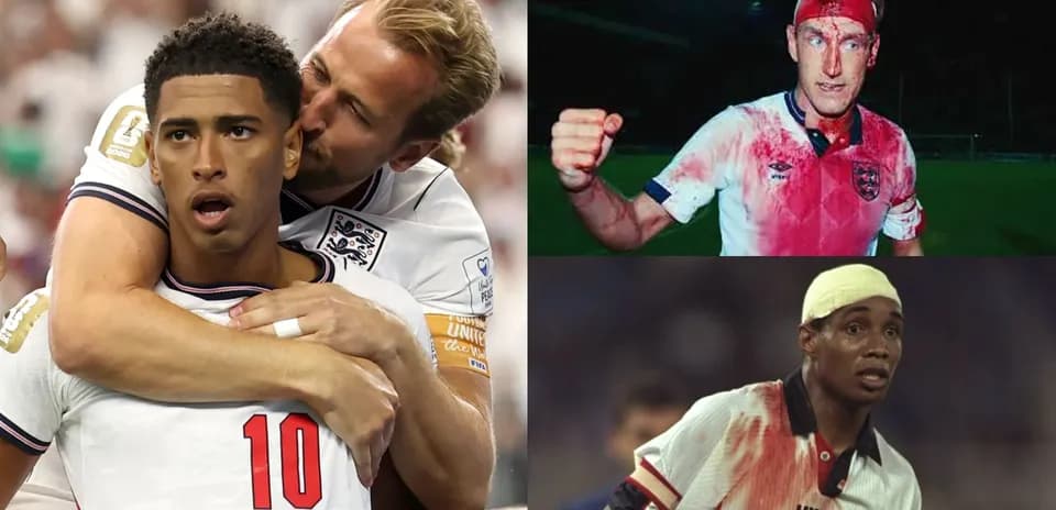 Jugadores de Inglaterra en momentos de acción y desafío