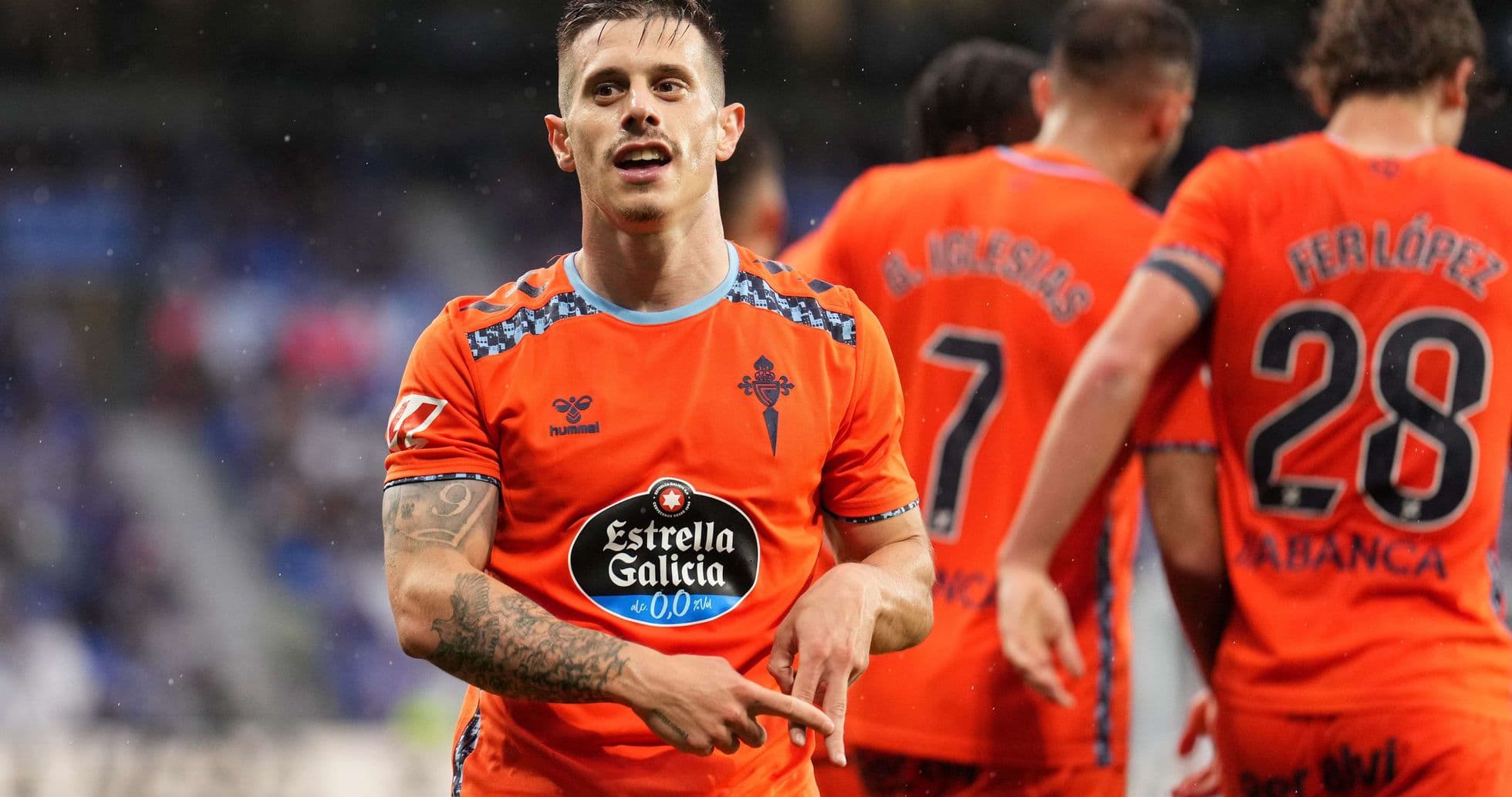 Jugador de Celta Vigo celebrando un gol
