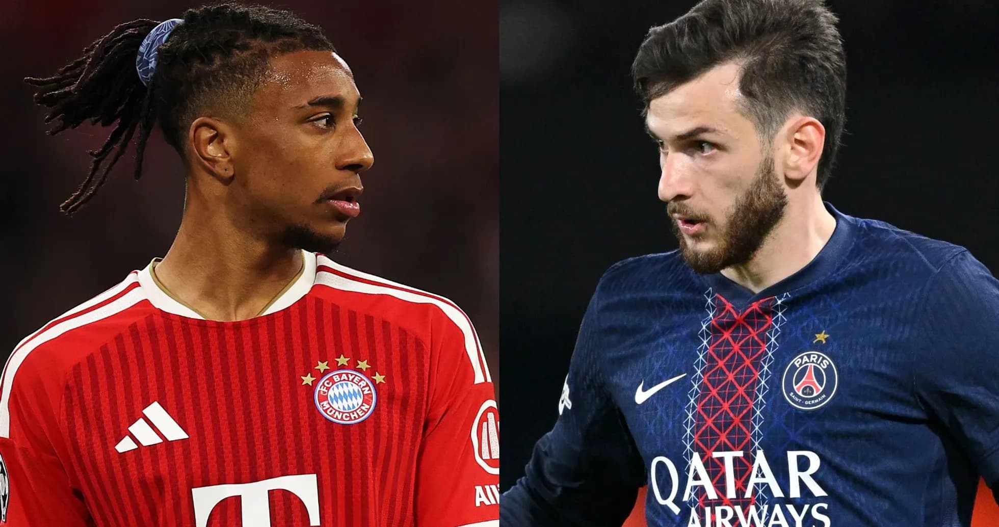 Jugadores de Bayern y PSG en el campo