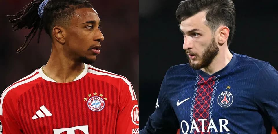 Jugadores de Bayern y PSG en el campo