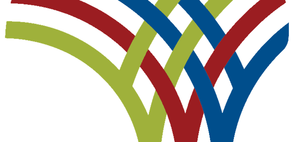 Logotipo con líneas entrelazadas en colores