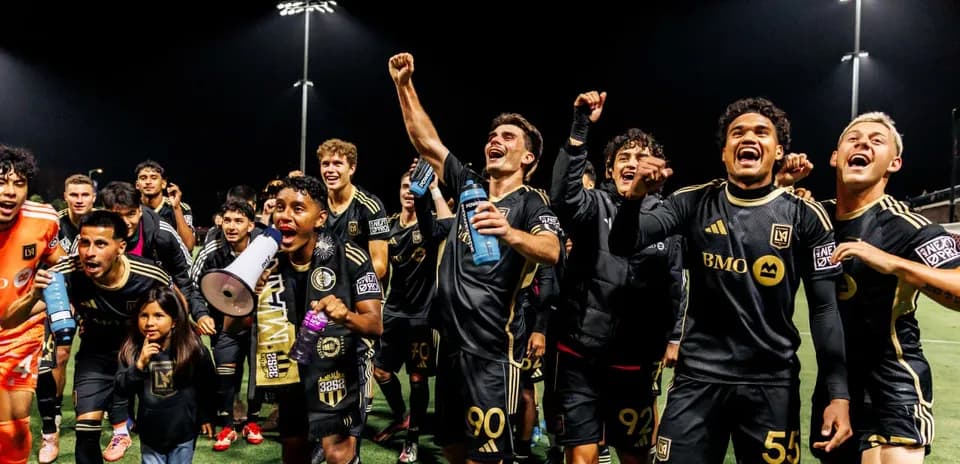 Celebración de jugadores de Los Angeles FC II