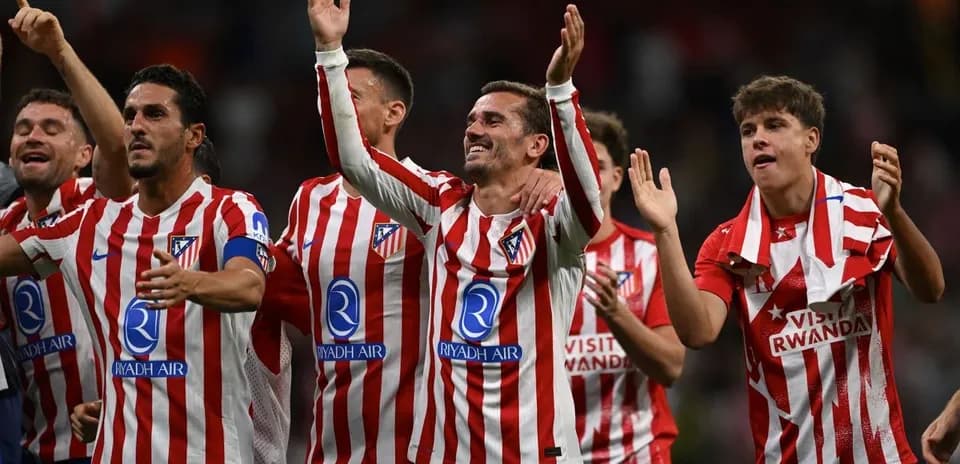 Jugadores del Atlético celebrando una victoria