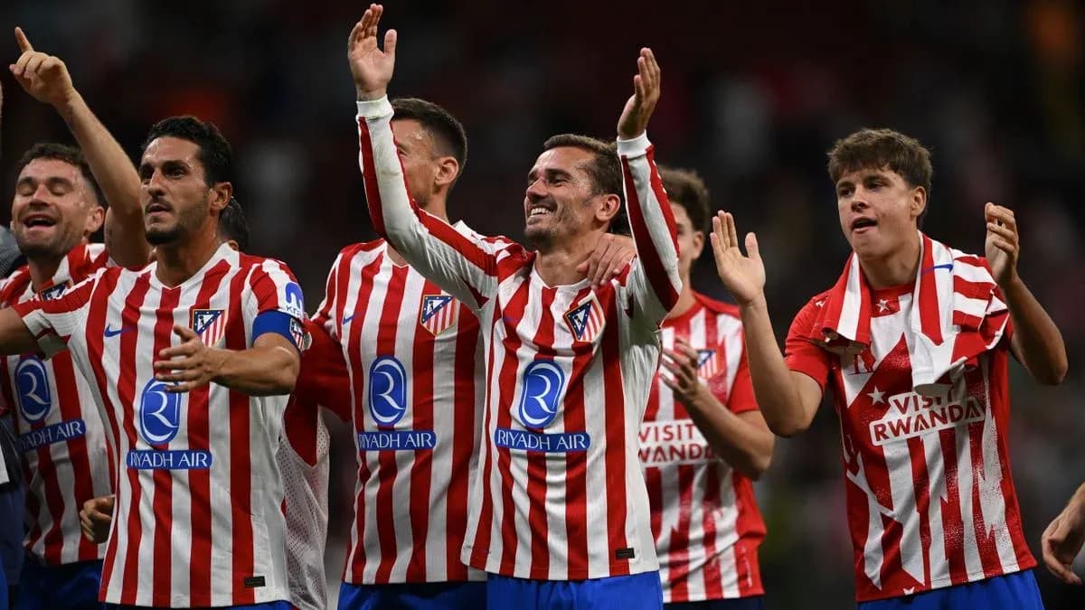 Jugadores del Atlético celebrando una victoria