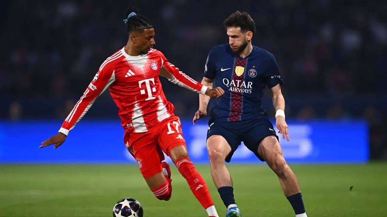 Jugador de Bayern München contra jugador de PSG