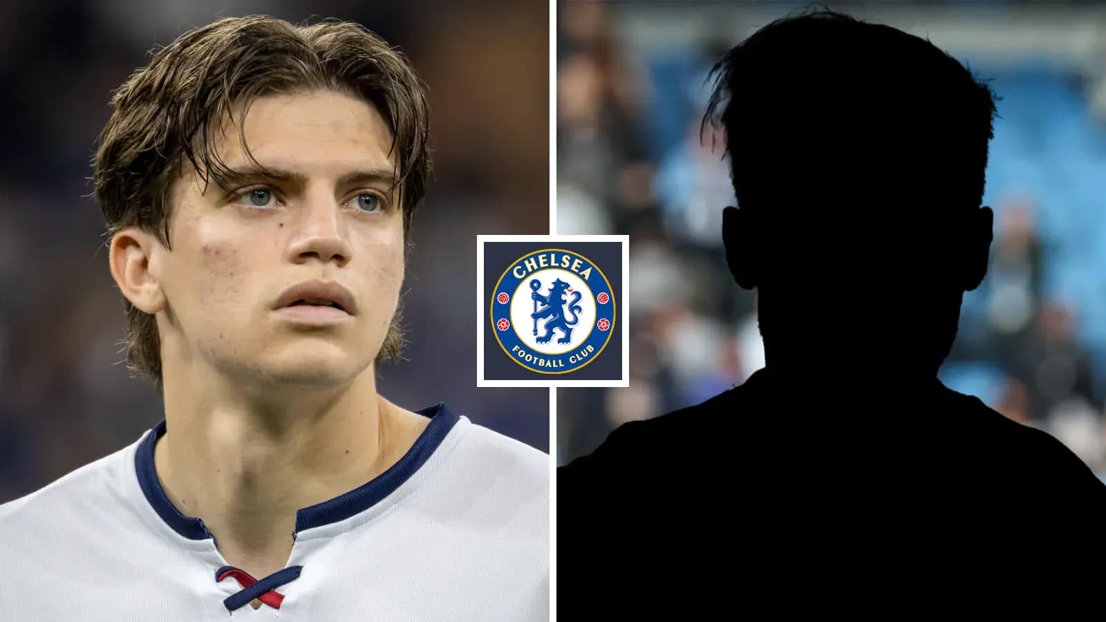 Jugador de Chelsea junto a silueta de otro jugador