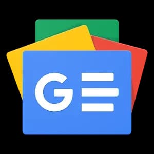 Logotipo de Google News en fondo colorido