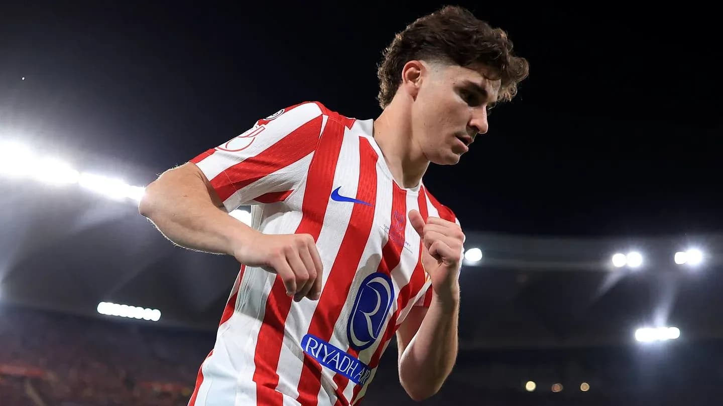 Jugador del Atlético de Madrid en acción durante partido