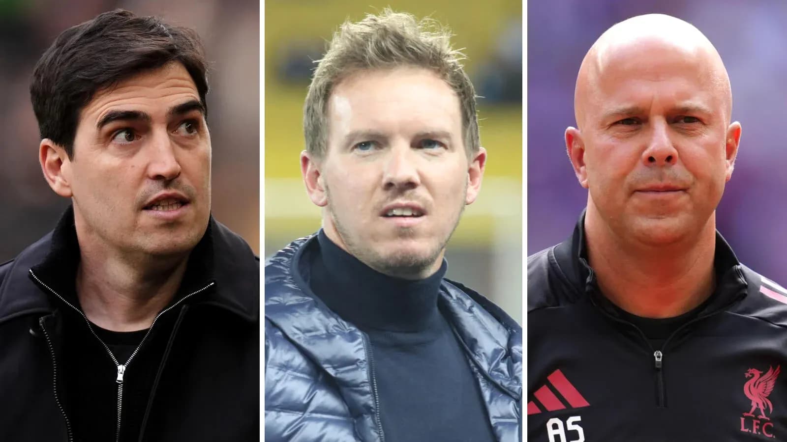 Tres entrenadores en diferentes momentos de juego