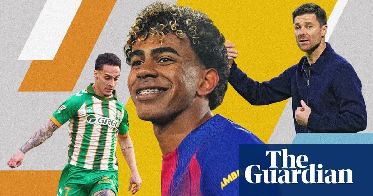 Jugadores y entrenador en fondo colorido de fútbol