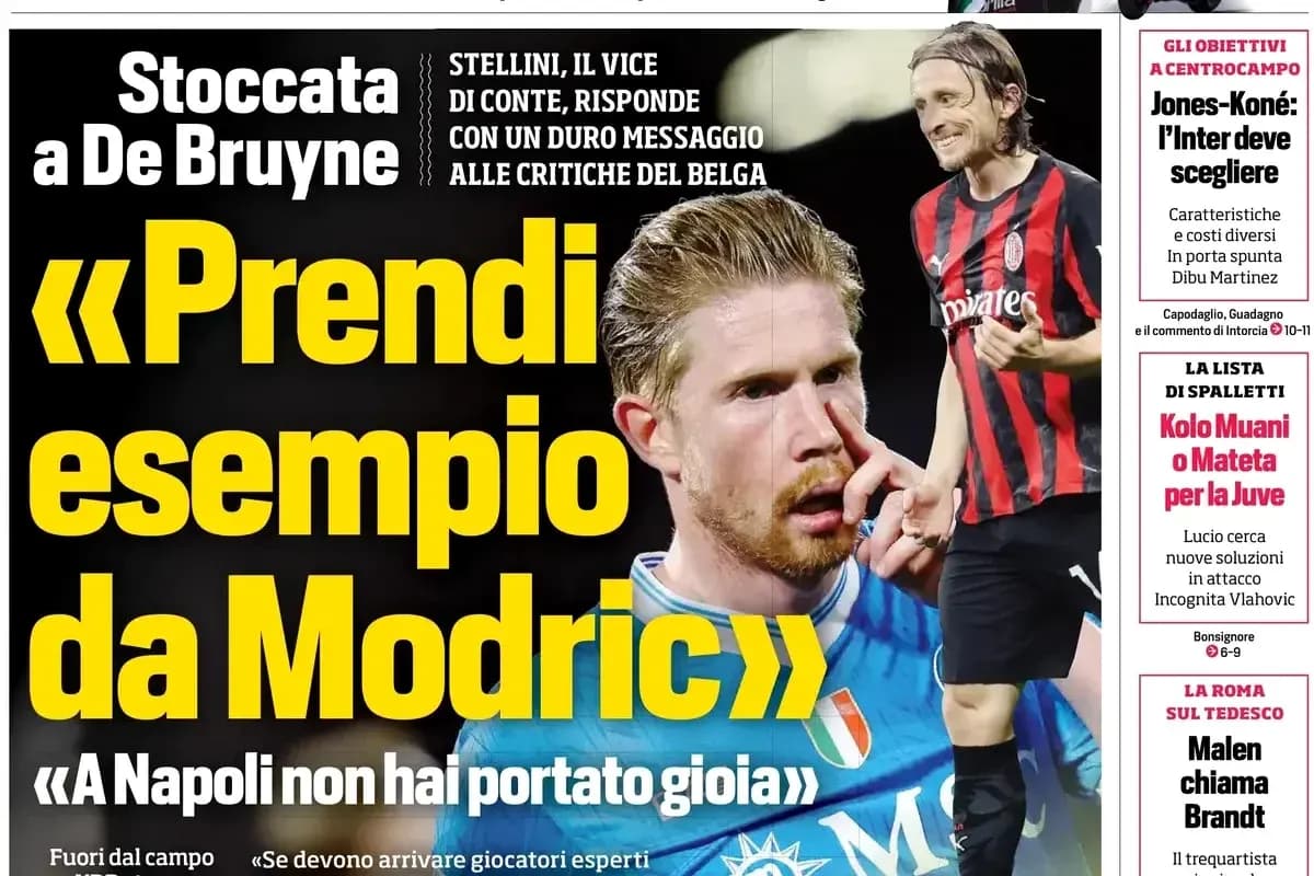 De Bruyne en primer plano con Modric al fondo