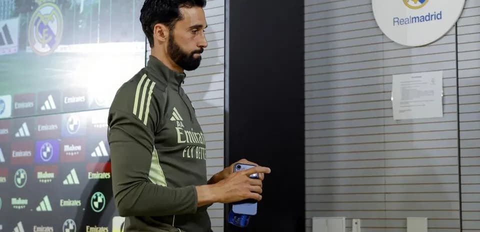 Jugador de Real Madrid en sala de prensa