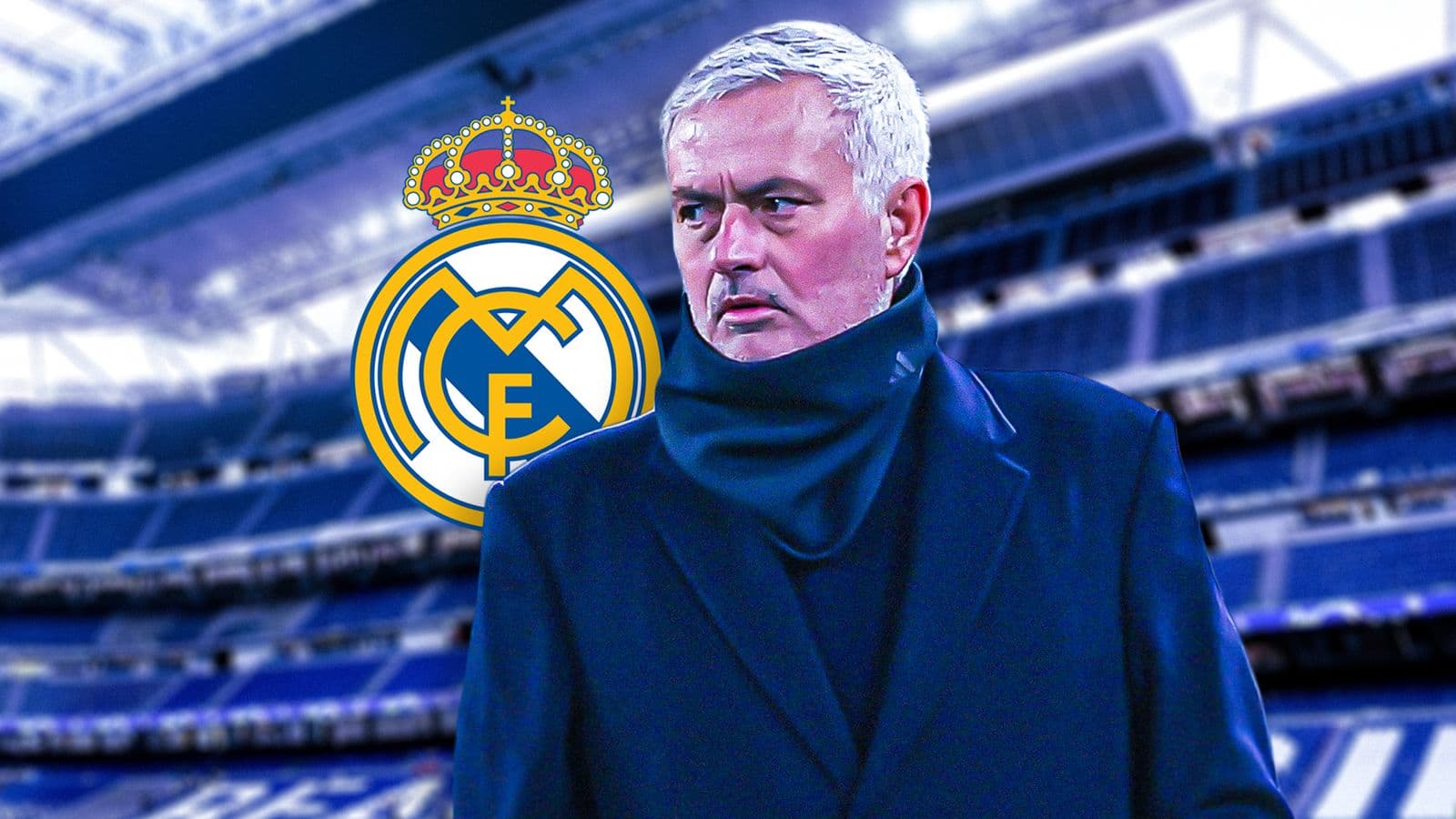 Entrenador de fútbol frente al estadio del Real Madrid