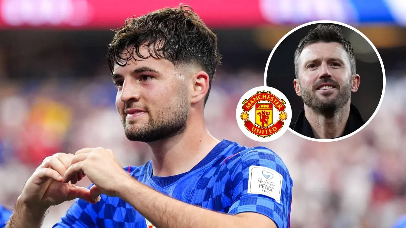 Jugador de Manchester United haciendo un gesto con las manos