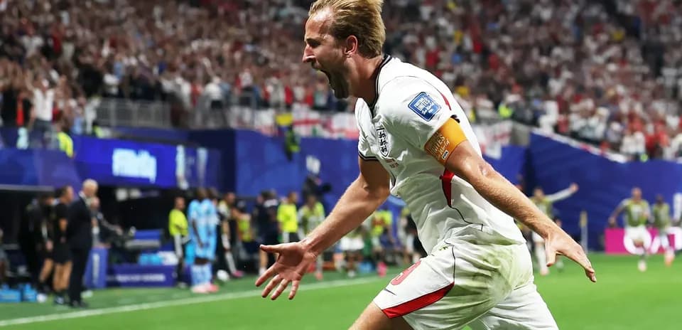 Harry Kane celebra un gol con Inglaterra
