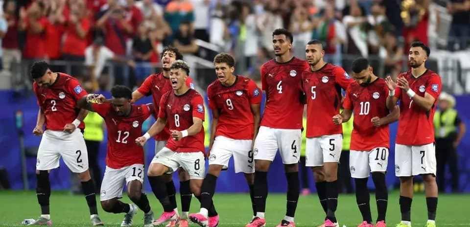 Jugadores de Egipto celebrando en el Mundial