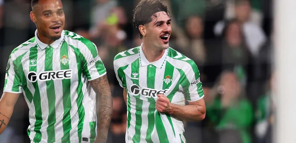 Jugadores del Real Betis celebrando un gol