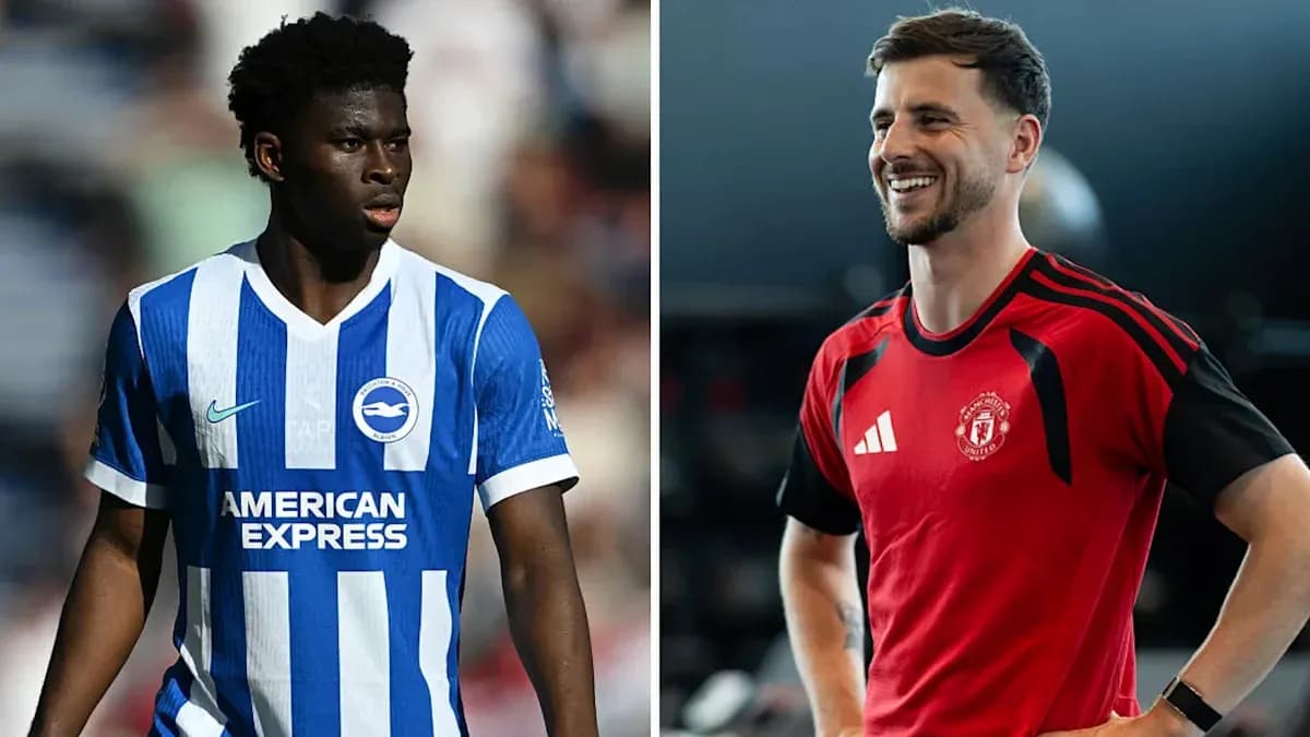 Jugadores de Brighton y Manchester United posando