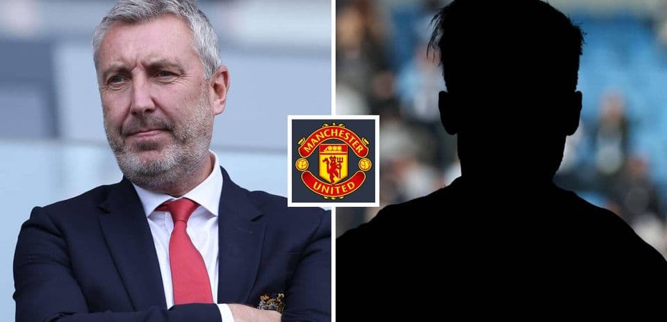 Entrenador de Manchester United y silueta de jugador