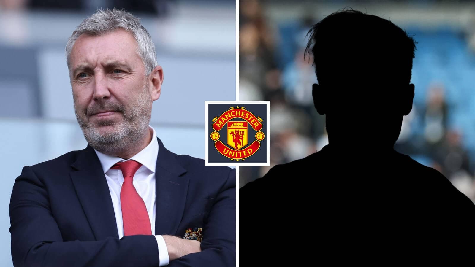 Entrenador de Manchester United y silueta de jugador
