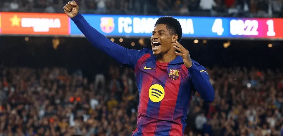 Jugador de Barcelona celebrando un gol en el estadio