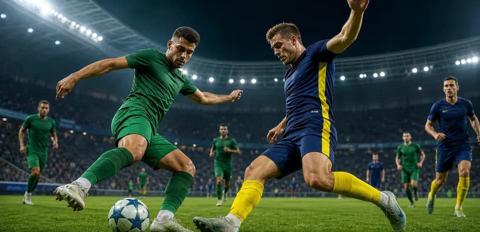 Dos jugadores compitiendo por el balón en el partido