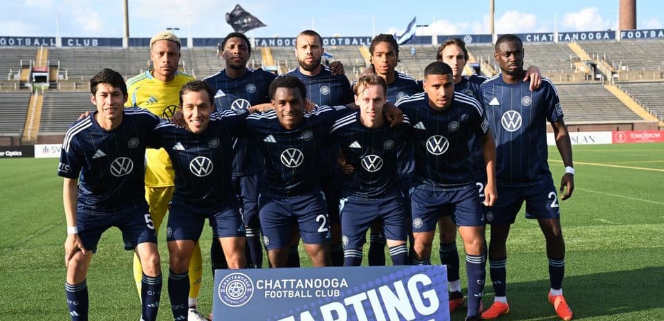 Jugadores de Chattanooga FC antes del partido