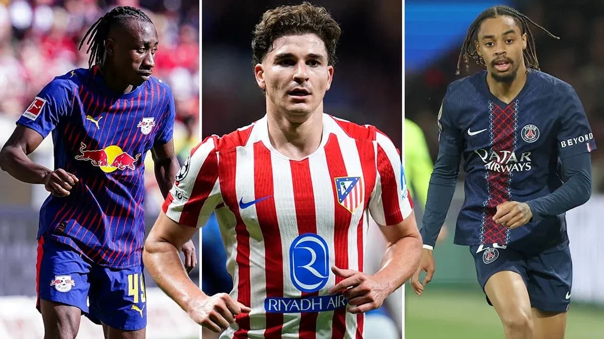 Tres jugadores de fútbol en diferentes equipos
