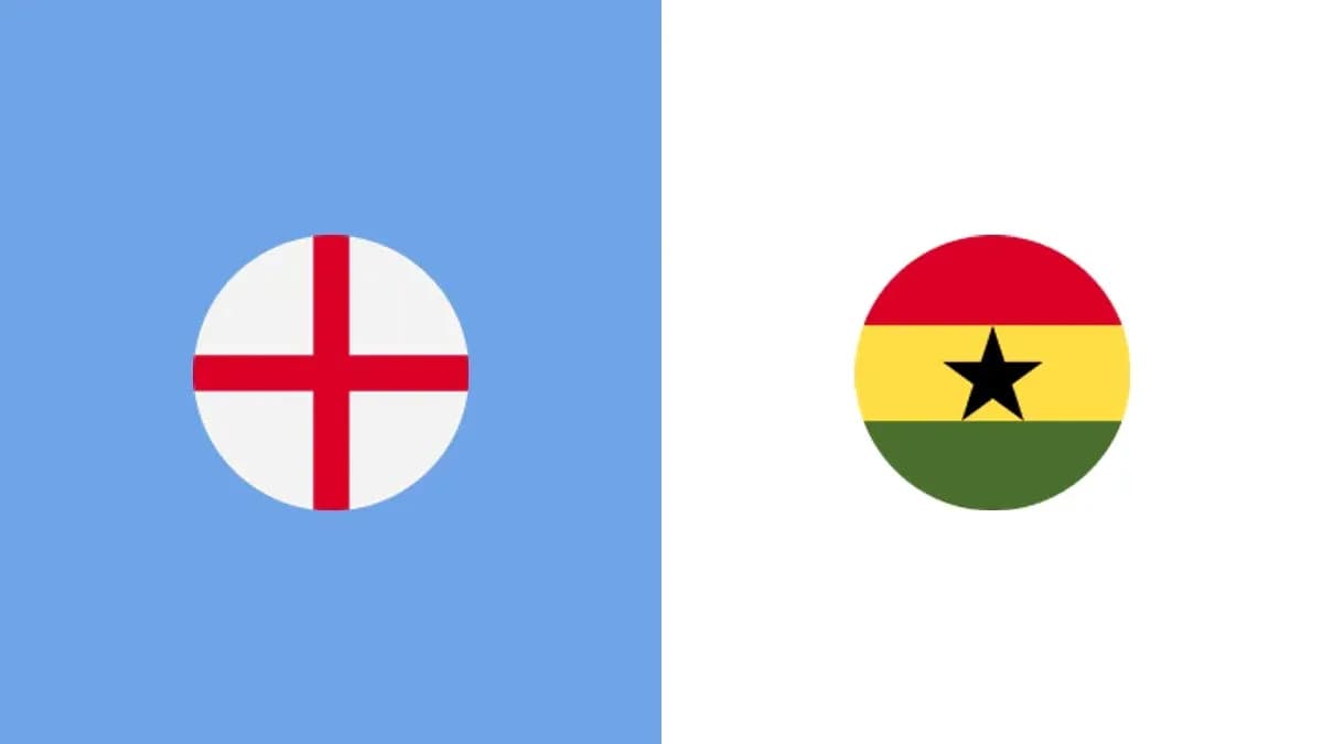 Banderas de Inglaterra y Ghana en fondo colorido