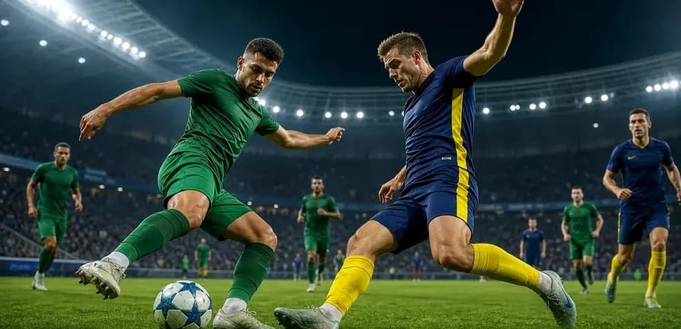 Jugador en acción durante el partido de fútbol