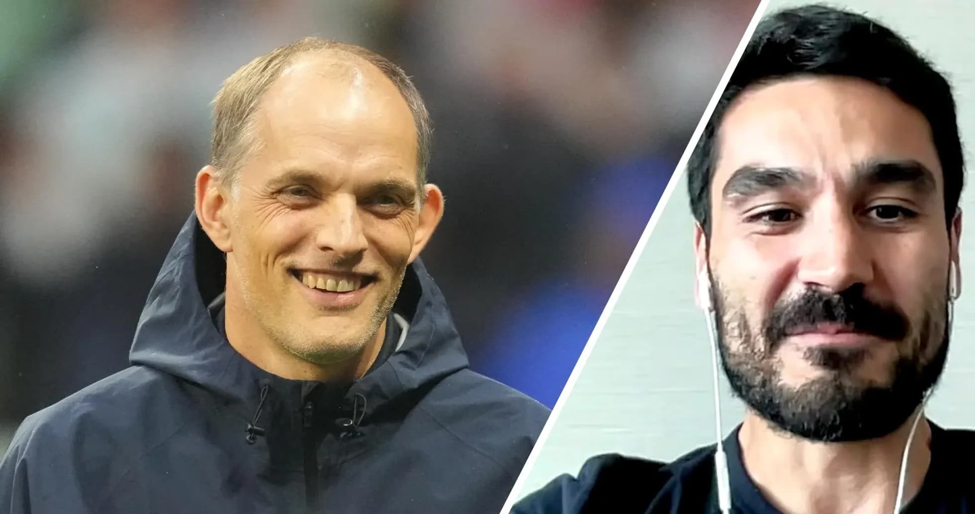Thomas Tuchel y Ilkay Gündogan en videollamada