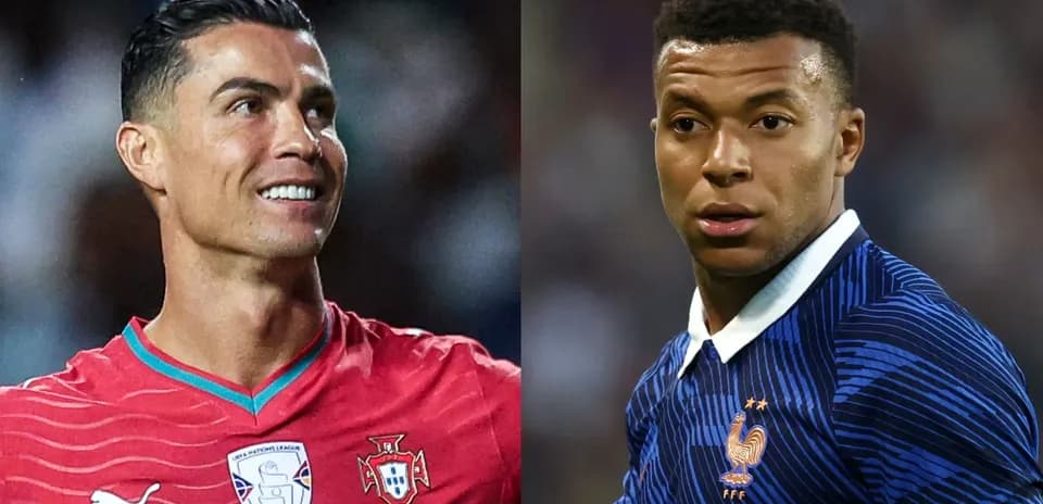 Cristiano Ronaldo y Kylian Mbappé en retratos de juego