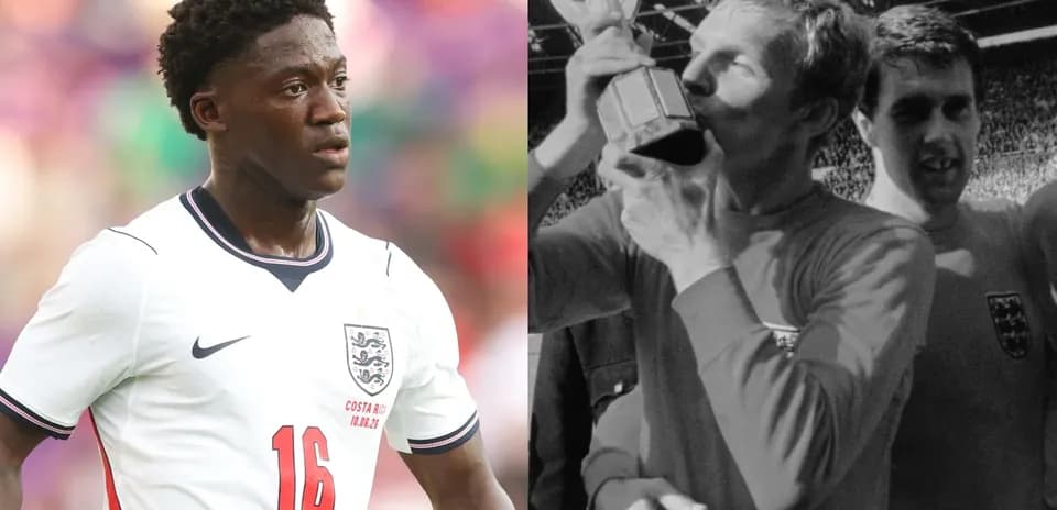 Jugador de Inglaterra y celebración del campeonato de 1966