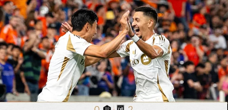 Celebración de jugadores de Los Angeles FC II