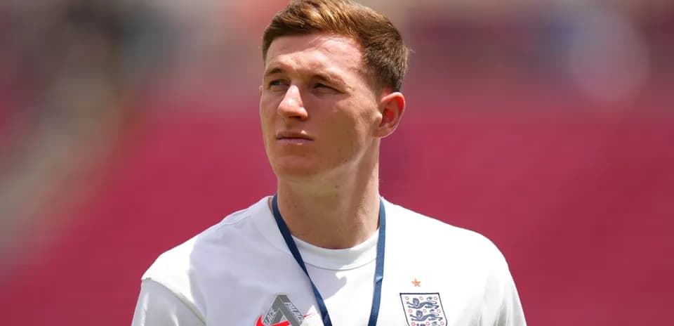 Jugador de Inglaterra en el calentamiento previo al partido