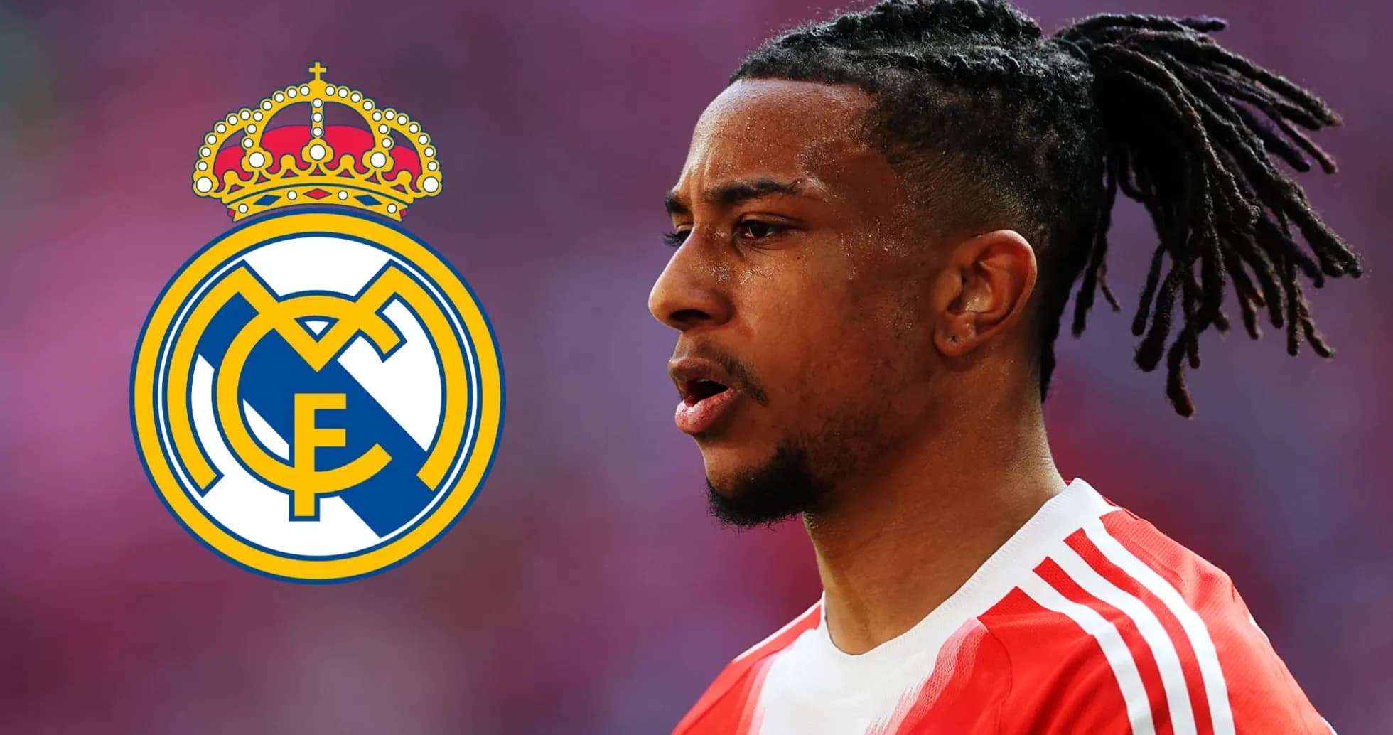 Jugador de fútbol con el logo del Real Madrid