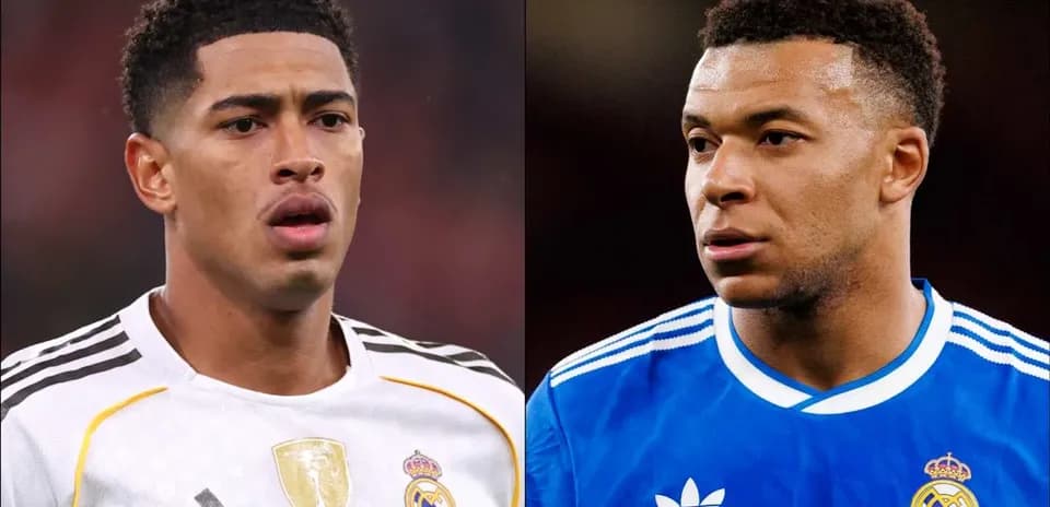 Jugadores de fútbol en camisetas del Real Madrid