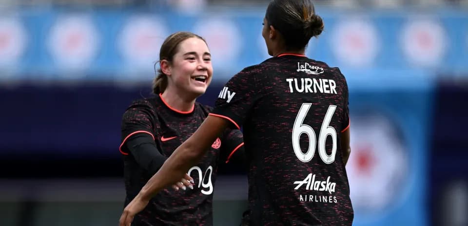 Jugadoras del Portland Thorns celebrando un gol