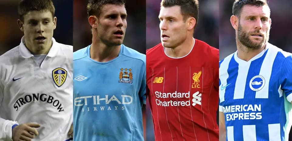 Cuatro imágenes de un jugador en diferentes equipos