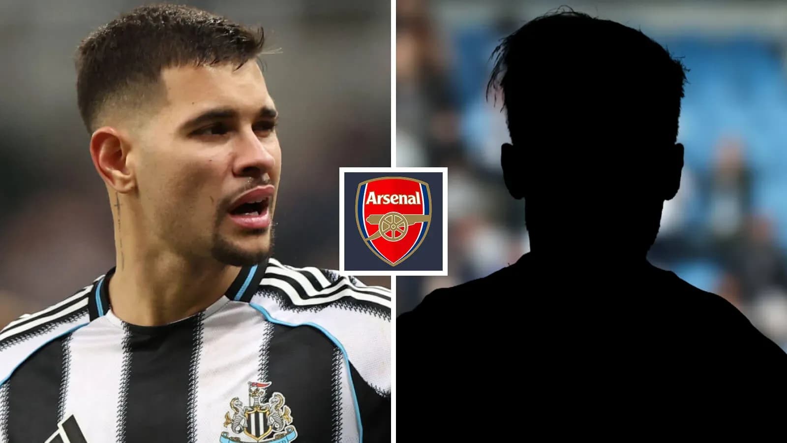 Jugador de Newcastle con el logo de Arsenal Jugador de Newcastle con el logo de Arsenal