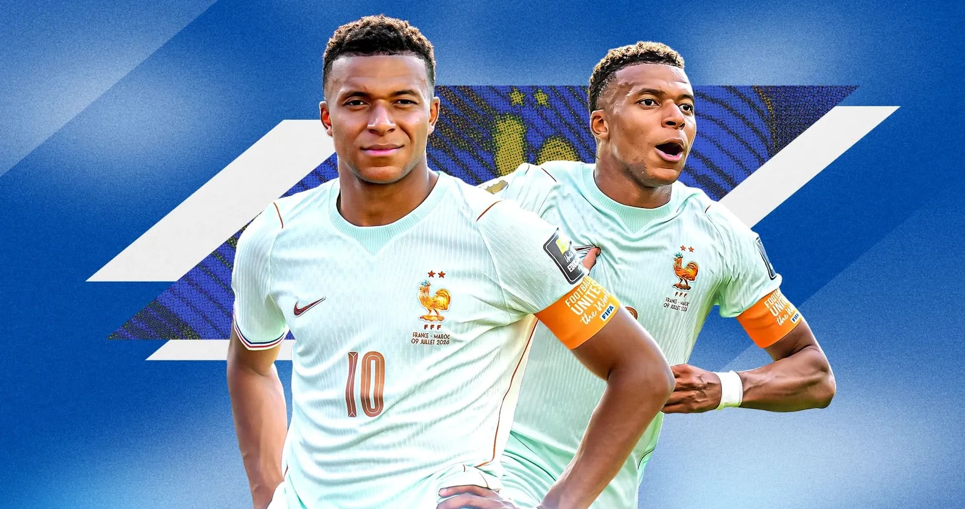 Kylian Mbappé en uniforme de Francia durante un evento Kylian Mbappé en uniforme de Francia durante un evento