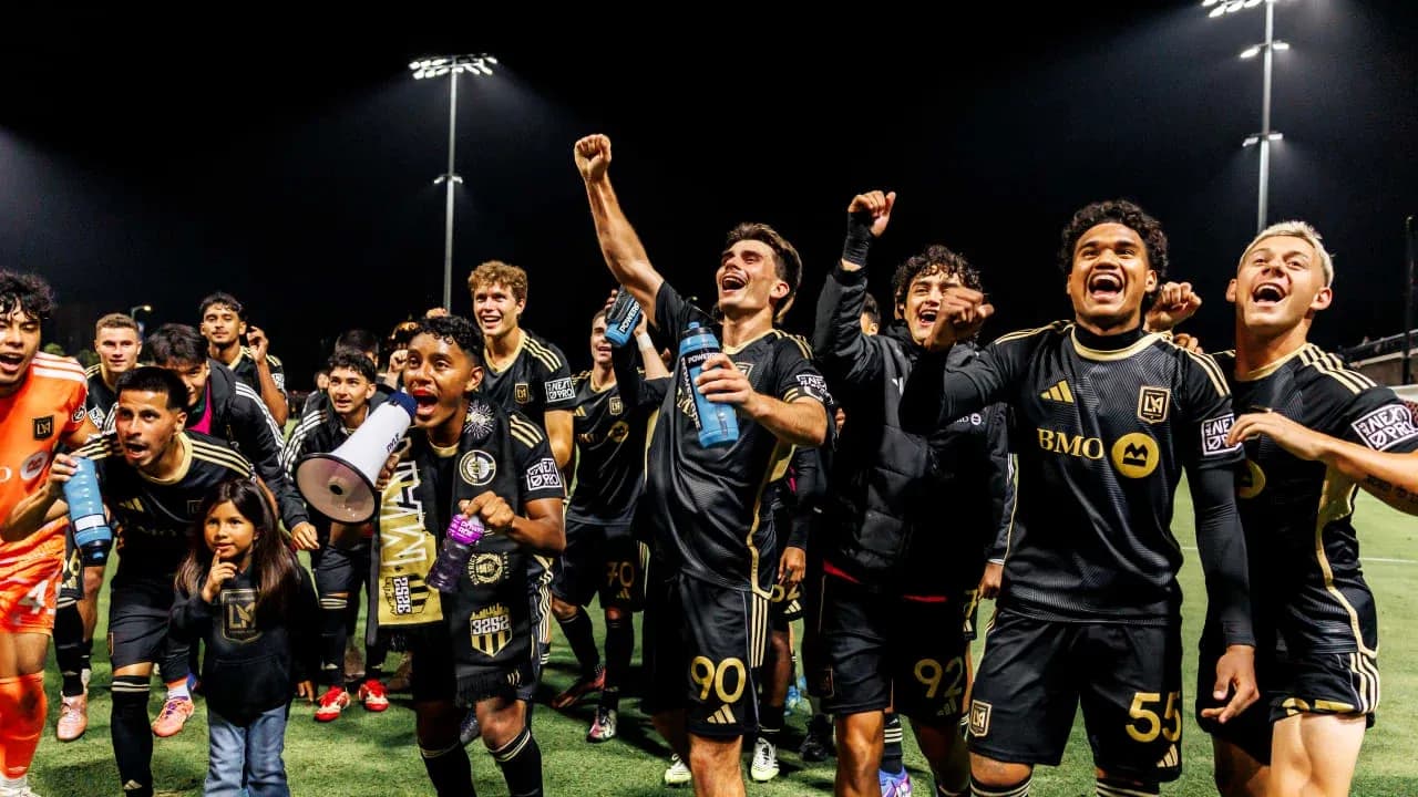 Celebración de jugadores de Los Angeles FC II Celebración de jugadores de Los Angeles FC II