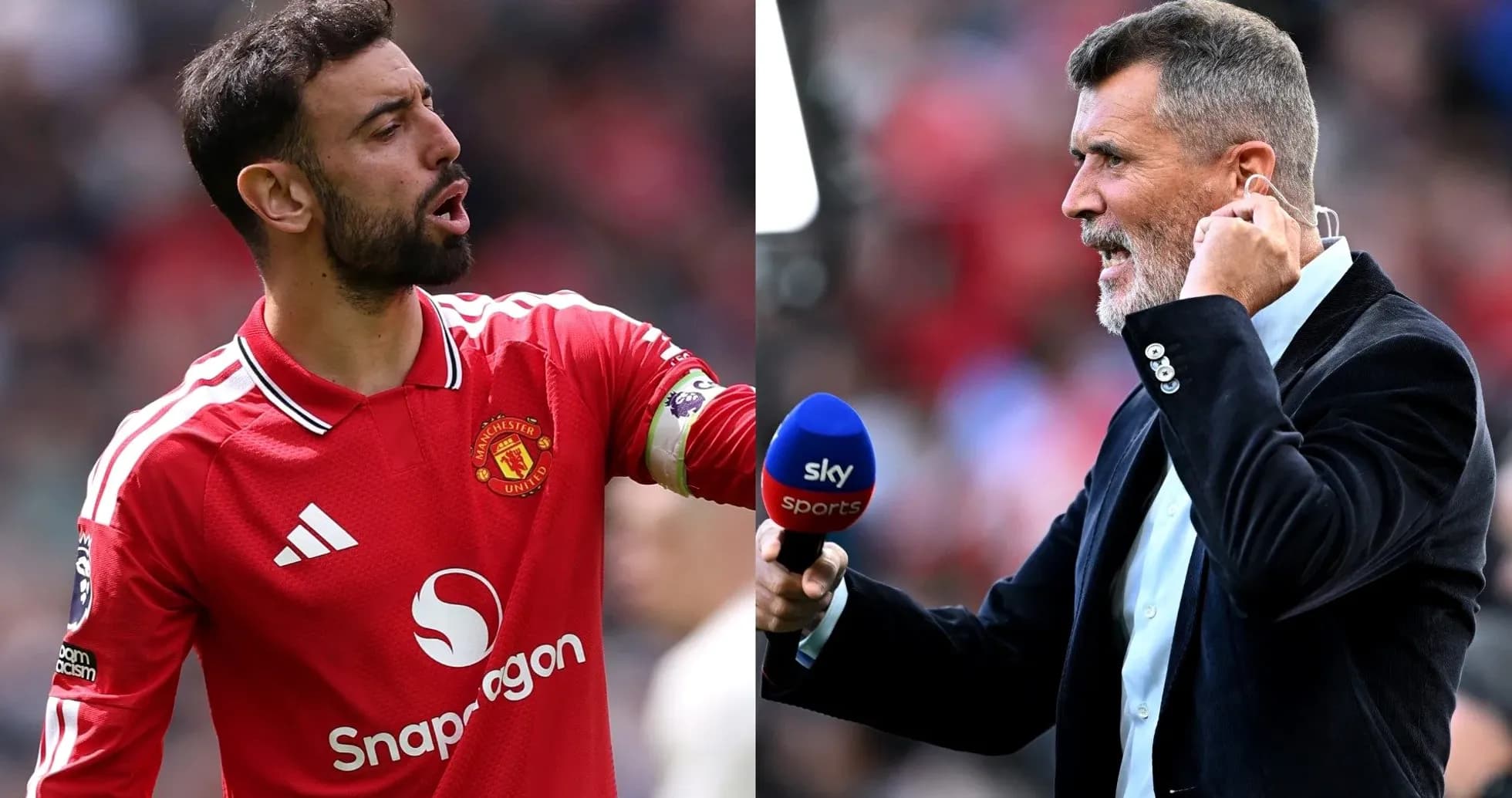 Bruno Fernandes y Roy Keane en evento deportivo Bruno Fernandes y Roy Keane en evento deportivo