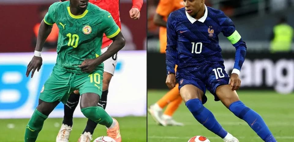 Sadio Mané y Kylian Mbappé en acción Sadio Mané y Kylian Mbappé en acción