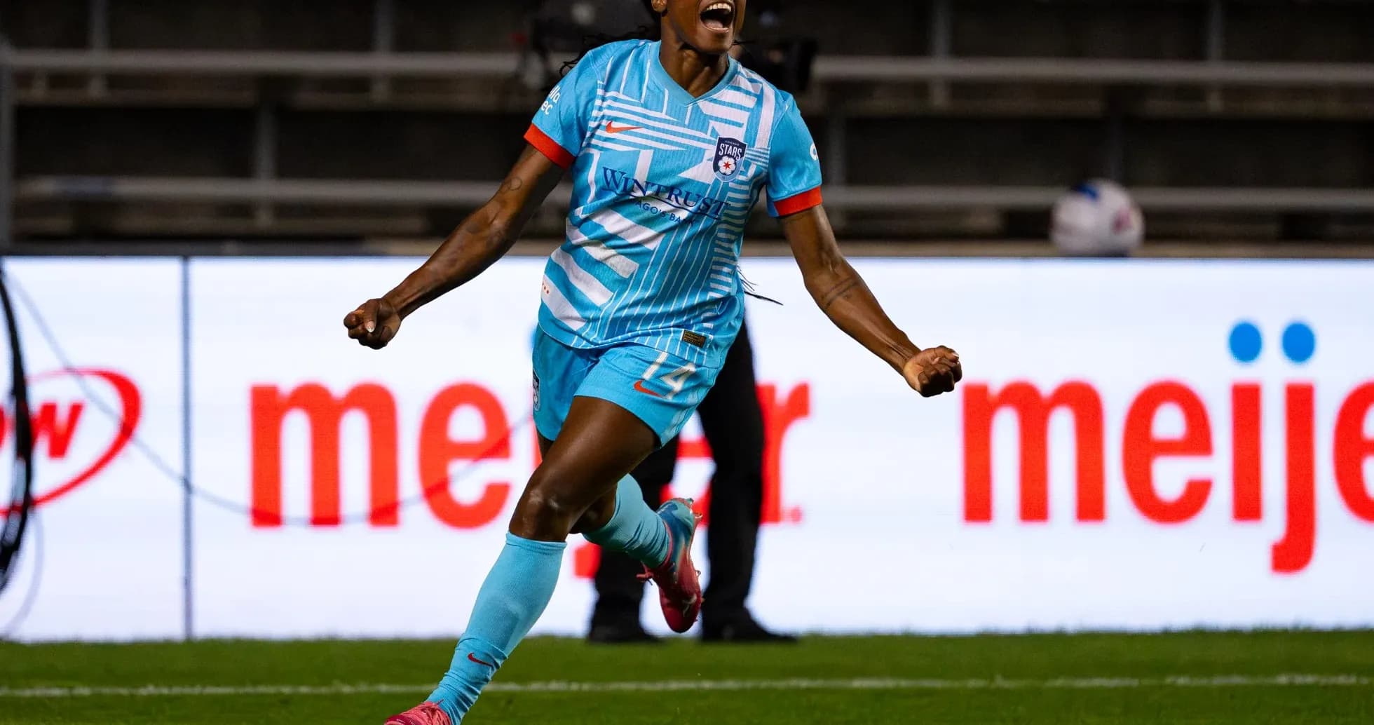 Jugadora de Chicago Red Stars celebrando un gol Jugadora de Chicago Red Stars celebrando un gol