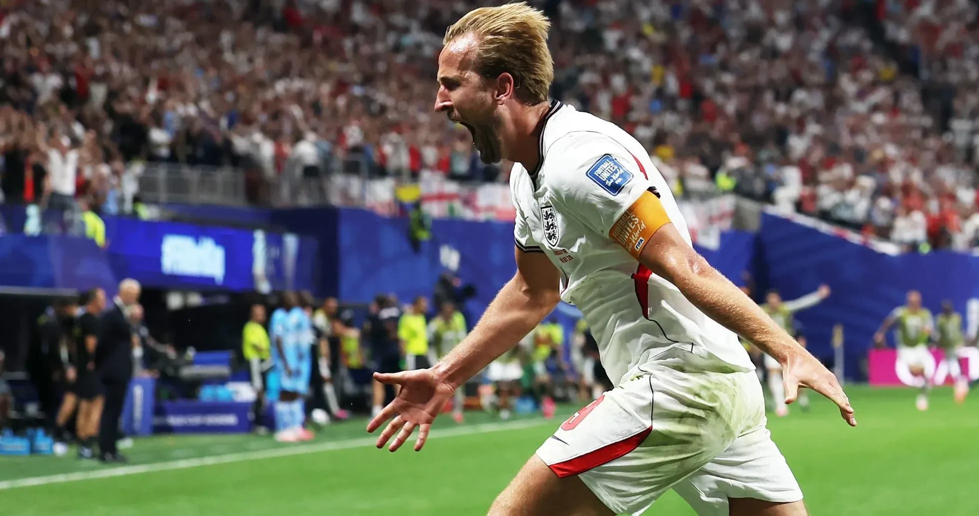 Harry Kane celebra un gol con Inglaterra Harry Kane celebra un gol con Inglaterra