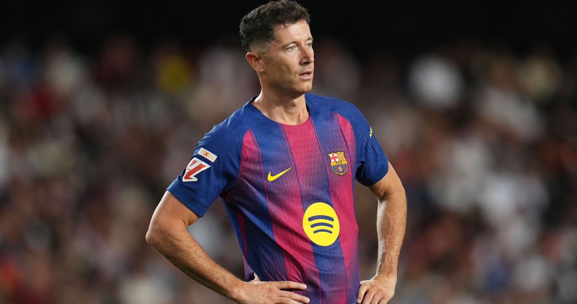 Jugador del Barcelona en acción durante un partido Jugador del Barcelona en acción durante un partido