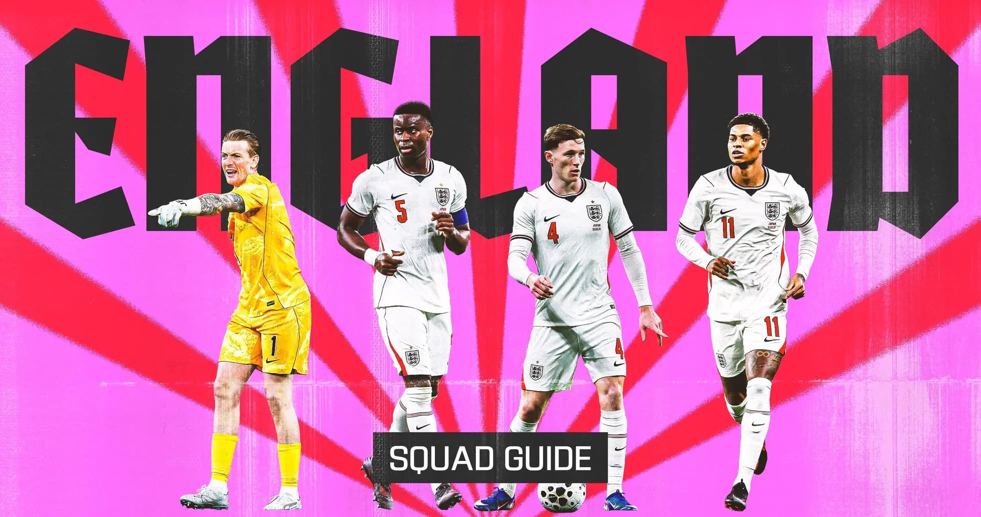 Jugadores de Inglaterra en guía de equipo Jugadores de Inglaterra en guía de equipo